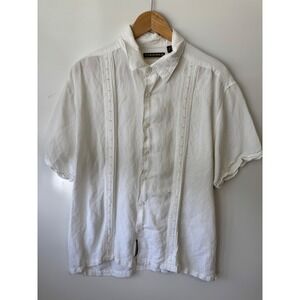 Cubavera Guayabera Shirt Cuban Camp Button Up Short Sleeve‎ White XL